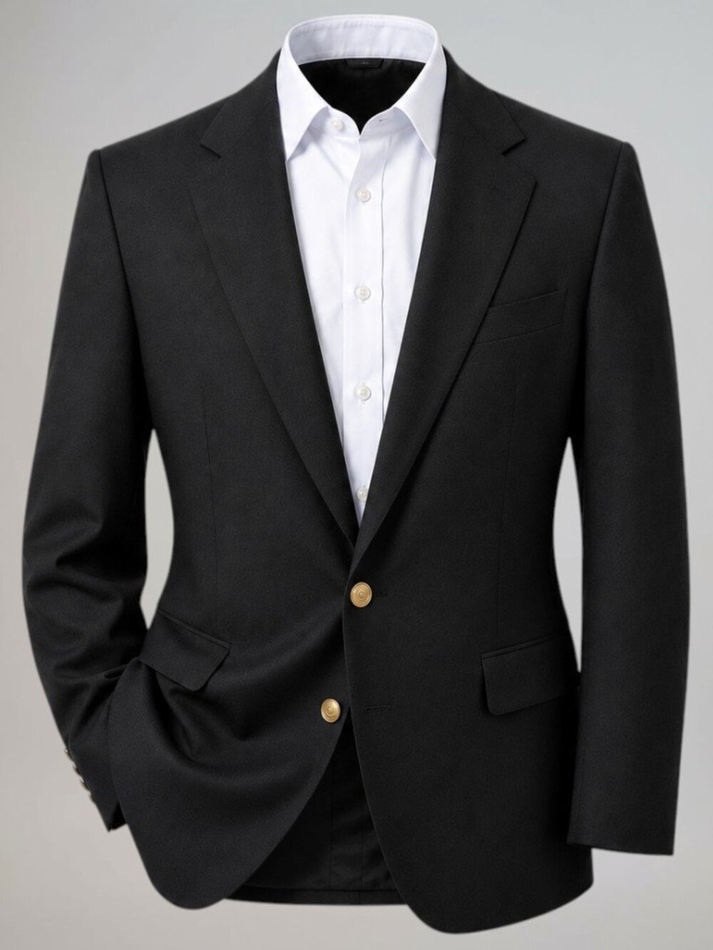 Vtg Christian Dior Monsieur 44R Black Gold Tone Buttons Designer Blazer - Picture 2 of 16